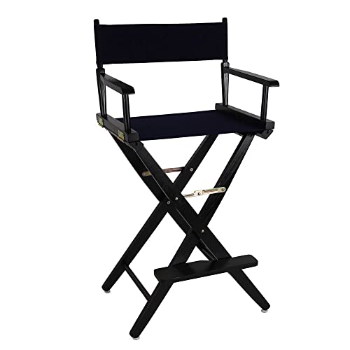 American Trails Extra-Wide Premium 30" Director's Chair Black Frame with Navy Canvas, Bar Height