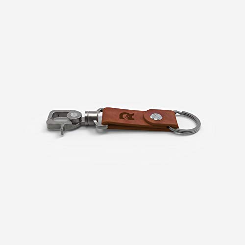 Ridge Leather Key Chain | Leather Key Ring |Full Grain Leather | Quick Release Clip Key Chain | Gunmetal Clip | Real Leather | Brown #TOP1