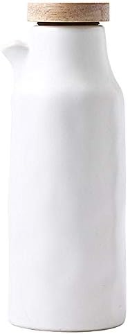 OnePine Ceramic Oil Dispenser Bottle, 400ml Oil Bottle Cruets No Drip, Oil Container for Olive, Condiment Container with Lid