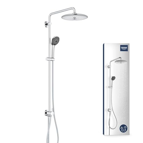 GROHE Vitalio Joy System 260, Sistema doccia con deviatore, a 3 getti, con supporto regolabile, Cromo, 27357002