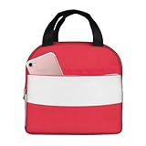 EENRTYT Austrian Flag Print Lunch Box Reusable Totes Lunch Bag Thermal Cooler For Men Women Beach Picnic Travel