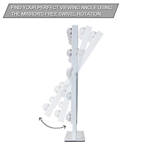 Waneway Lighted Vanity Mirror With 12 X 3W Dimmable Led Bulbs And Touch Control Design, Hollywood Style Makeup Cosmetic Mirrors With Lights, White #TOP5