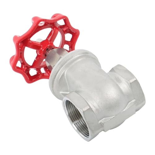 Thomletha Heavy Duty Full Port Thread Manual Sluice Valve Stainless Steel 1-1/2" NPT Gate Valve for Oil, Water, Industrial Plumbing, HVAC Systems