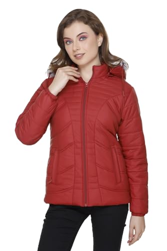 Image of RARE TIMES Women's Stylish Solid Full Sleeves Jacket | Winter Wear Quilted Jacket for Travelling | Regulaer Fit Puffer Jacket For Women