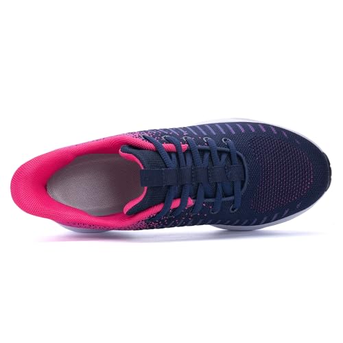 Quseek Slip On Shoes Women Walking Tennis Shoe Gym Casual Comfortable Running Workout Sneakers for Athletic Jogging RoseBlue US 84