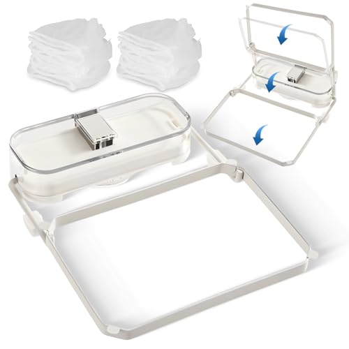 Colino per lavello in ferro scolapasta rimovibile assorbente per la cucina con 50 sacchetti filtranti lavandino scolapasta cucina per filtrare verdure frutta rifiuti cucina (bianco argento)