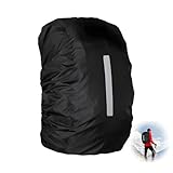 Funda Impermeable para Mochila, 30-40L Protector Lluvia Mochila con Banda Reflectante Cubre Impermeable al Aire Libre Antipolvo y Antirrobo para Senderismo Camping Turismo Ciclismo montañismo(Negro)
