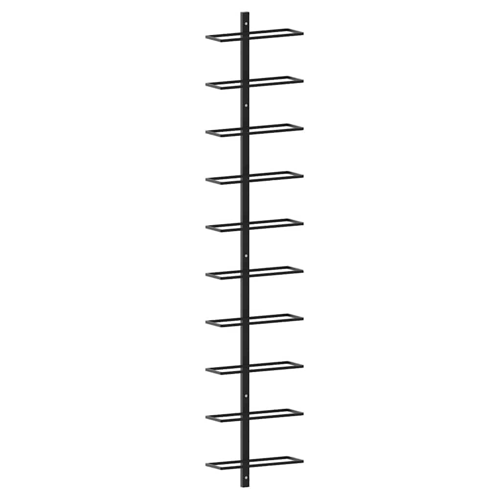 20 portabottiglie da parete, 2 pezzi, nero, metallo