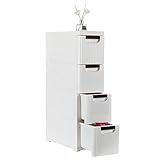 Rolling Cart Organizer Unit,Rolling Cart Organizer Unit with Wheels Narrow Slim Container Storage Cabinet for Bathroom Bedroom (4-Tire)