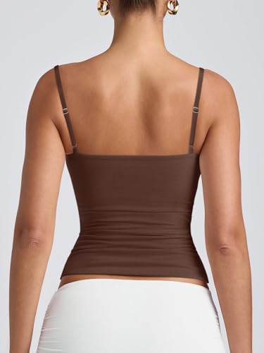 Image of PINKMSTYLE Women's Basic Double Lined Scoop Neck Tank Tops Adjustable Cami Tank Summer Sleeveless Tops