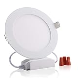 B-right 12W 6-inch Dimmable Round LED Panel Light 960lm Ultra-thin 3000K Warm White LED Recessed Ceiling Lights for Home Office Commercial Lighting