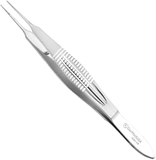 Castroviejo Suturing Forceps Curved, 0.5mm, Tip with Tying Platform, 4 1/4