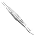 Castroviejo Suturing Forceps Curved, 0.5mm, Tip with Tying Platform, 4 1/4