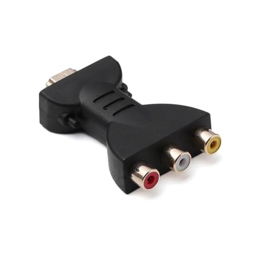 Adaptador HDMI a 3 RCA AV con transmisión de vídeo compuesto y audio estéreo para pantallas de tubo