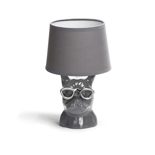 Glowster Lámpara de mesa de cerámica E14 (sin fuente de luz) ideal para iluminación decorativa en hogares y oficinas.