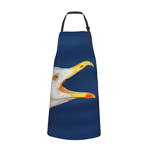 Tablier cuisine mouette noir réglable idéal pour vos ateliers peinture et pâtisserie