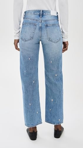 Image of PISTOLA - Lexi Mid Rise, Signature Bowed Straight Jeans - Light Denim Jeans
