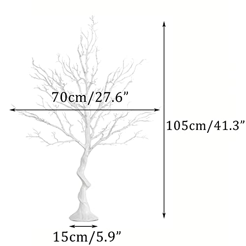 Sziqiqi White Artificial Trees For Wedding Party Decoration Fake Tree Indoor For Home Decor Centerpiece Table Decorations Christmas Halloween 3.4Ft Tall #TOP3