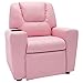 vidaXL Fauteuil Inclinable pour Enfants TV Similicuir Fauteuil de Relaxation Meuble de Salon Salle de Séjour Intérieur Appui-tête et Repose-Pied Réglables Rose