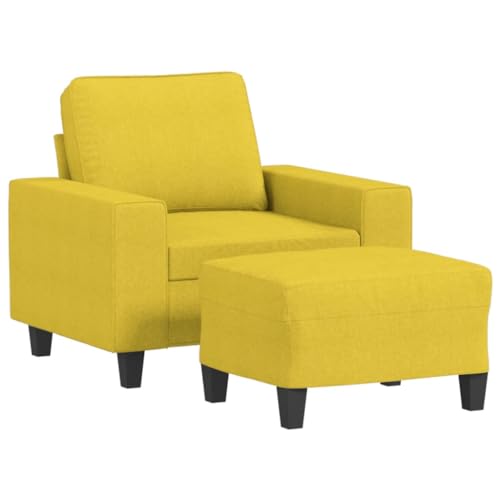 vidaXL Fauteuil avec Repose-Pied Jaune Clair 60 cm Tissu, canapé, Fauteuil, Fauteuil TV, canapé Simple, canapé, canapé Relax, canapé de Loisirs