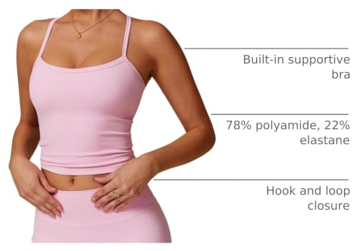 Image of QBGJTD Womens Longline Sports Bras Cross Back Active Gym Yoga Padded Workout Crop Tank Top with Built in Bra