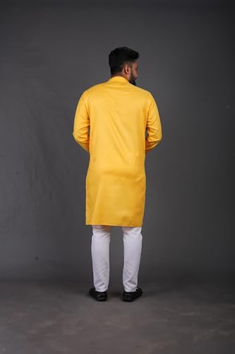 Image of Multi Colored Cotton Plain Men's Ethnic Kurta Only