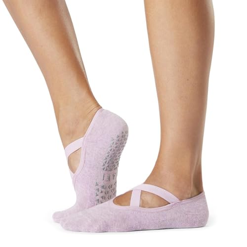 TAVI NOIR Chloe Fashion Criss-Cross Grip Socks for Barre, Pilates and Yoga
