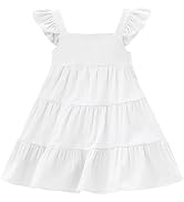 AGQT Baby Girls Summer Sleeveless Dress Ruffle Dress Summer Cotton Line Casual A-Line Dress Size ...