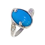 Artipol Bague producto europeo estilo francés. Plata rodiada con naturales Turquesa - modelo 4228-TQ, talla 63
