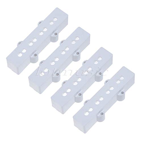 4pcs White JB J Bass Bridge Pickup Cover 95mm Hard Plastics