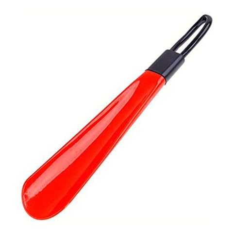 ZYYXB Shoe Horn Long Handled Shoe Horn Plastic Shoe Horns with No-Slip Handle Durable Easy-Grip Shoe Horn Comfortable Shoe Horn for Taking Boots on and Off,Red Cover