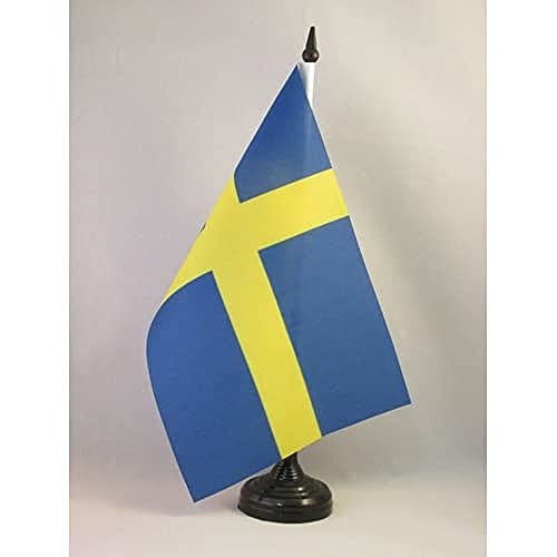 AZ FLAG - Tischflagge Schweden - 21x14 cm - Schwedische Tischfahne 14 x 21 Cm - Flaggen