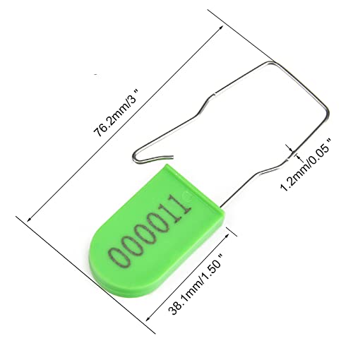 Image of 1000PCS Plastic Padlock Security Seals Metal Wire Padlocks Electric Meter Lockout Tags Self-Locking Numbered Anti Tamper Seal Tags Green