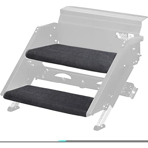 Aucuda RV Step Covers, Wrap Around Step Rug for RV Steps, 18'' Carpet Cover for Camper Steps, Grey RV Step Rug for RV stairs, RV Stair Covers 2 Packs Non Slip, Camper Step Covers for RV Trailer Steps Cover
