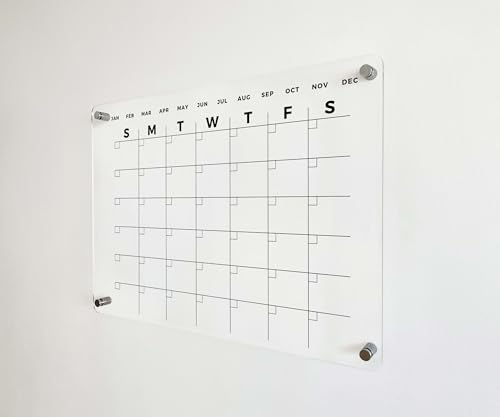 Clicked Craft Black Acrylic Horizontal Wall Personalized Calendar 2024 thumb #1