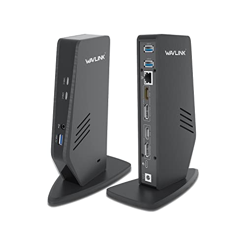 WAVLINK USB-C/USB 3.0 5K Universal Laptop Docking Station with Dual 4K Display for Specific Windows Mac OS (2 HDMI & 2 DP