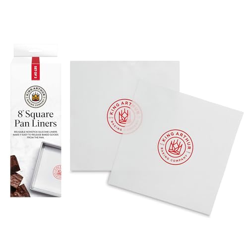 King Arthur Baking Company Square Cake Pan Liners, Reusable Nonstick European-Grade Silicone, 8-Inch, Set of 2