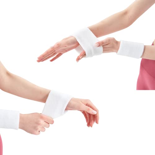 Mallofusa 12 Pairs Colorful Wrist Sweatbands Athletic Cotton Terry Cloth Wristbands For Gym Sports #TOP4