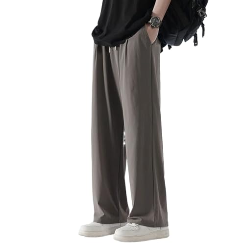 Summer Men's Casual Sports Straight Trousers Loose Wide-Leg ice Silk Pants