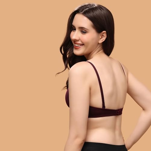 Image of Floret Women's Convertible-Straps T-Shirt Bra Lightly Padded & Non-Wired Medium Coverage Bra
