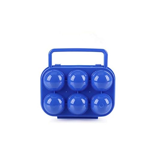 CFtrum Acampada huevera de plástico plegable para 6 huevos, color azul