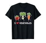 Camiseta I Love Vegetables Vegano Vegetariano Divertido Comida Camiseta
