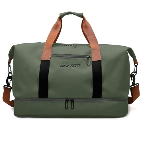 Recopilación de Ropa de Ping pong - solo los mejores. 41 JeeLeeko Maleta Deportiva Bolsa para gym Diseño de Separación Húmedo y Seco Bolsa de viaje con ompartimento para Zapatos, para Hombres y Mujeres moda impermeable(Verde)