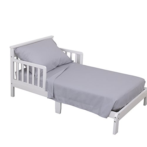Image of NoJo 3-Piece Toddler Sheet Set, Grey, 52 inch x 28 inch