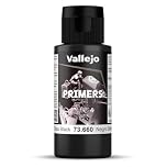 Vallejo Acrylic Primer, Fast-Drying Black Paint for Airbrush, Ideal for Modeling and Miniatures, 60 ml