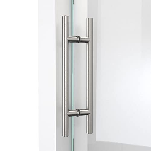 DreamLine Enigma-X 55-59 in. W x 62 in. H Fully Frameless Sliding Tub Door, Brushed Stainless Steel