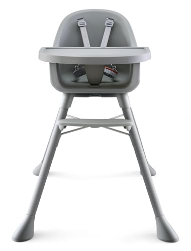 Image of HARPPA Caspio Lite High Chair, Convertible Baby Feeding Chair with Footrest | Wipeable High Chairs for Babies and Toddlers, Wide Stable Base, Reinforced X-Bracket, Adjustable Double Tray, Posture Support