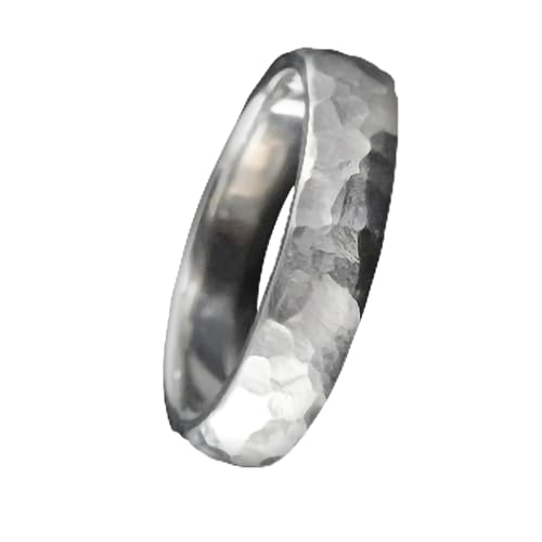 Hammered Sterling Silver Rings for Men and Women - 7mm Wide .925 Silver Bands in Small to Large Sizes - Comfortable Bands - Every Day Wear Hammered Band Ring - Christmas Gift Made In USA