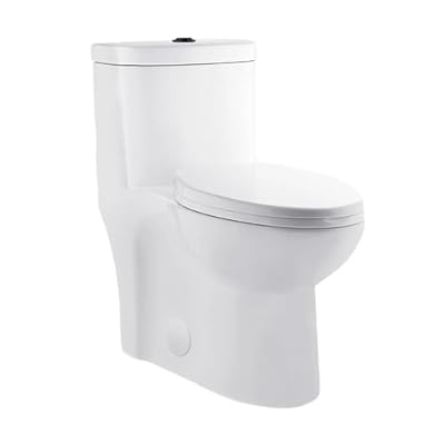 Sublime One Piece Elongated Toilet Dual Flush, Black Hardware 1.1/1.6 gpf