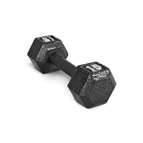 CAP 15 LB Cast Iron Hex Dumbbell, Free Weight, Single, Black